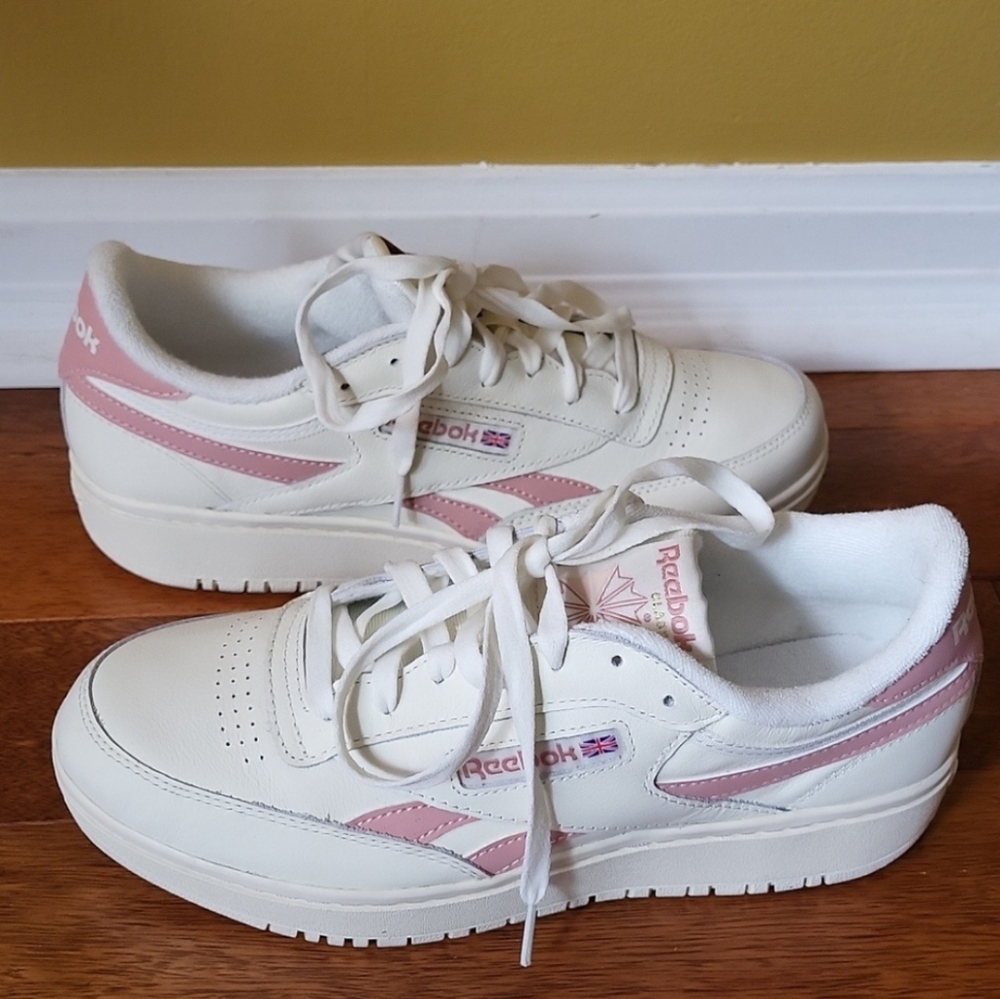Reebok Club C Double Revenge Classic White and Pink Sneakers - Picture 4 of 14